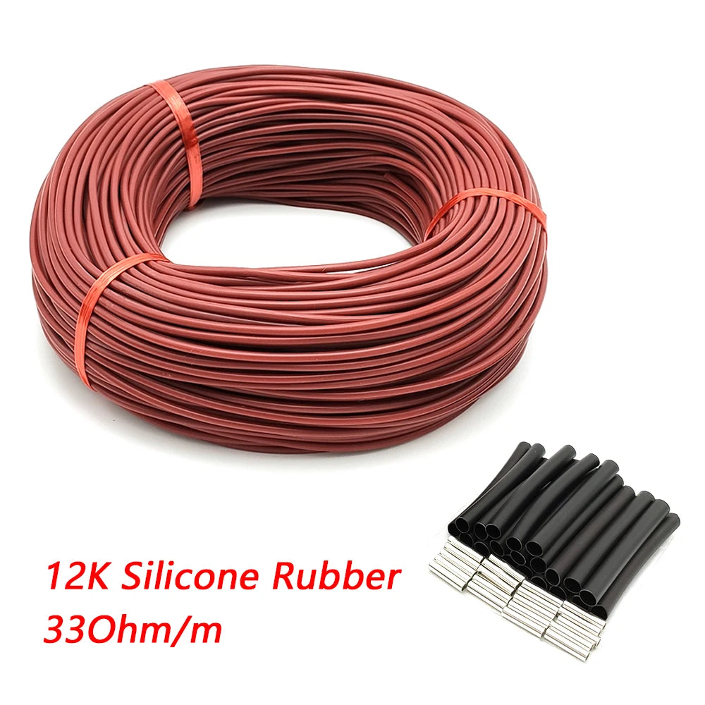 MINCO HEAT Fußbodenheizung Kabel 12K 33Ω/m - Carbon Fiber Heizkabel 10-100m