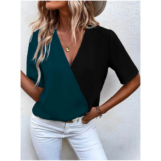 Women's T-Shirt Summer V-Neck T Shirt For Women Daily Fashion Short Sleeve Casual T-Shirt 3d Print Female Clothes