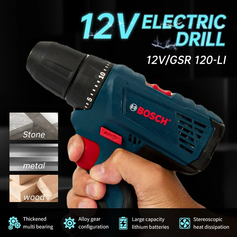 Bosch Professional Elektrobohrer GSR120-LI 12V Akku Elektro Hand Bohrer Multi-Funktion Heim DIY Schraubendreher Elektrowerkzeuge