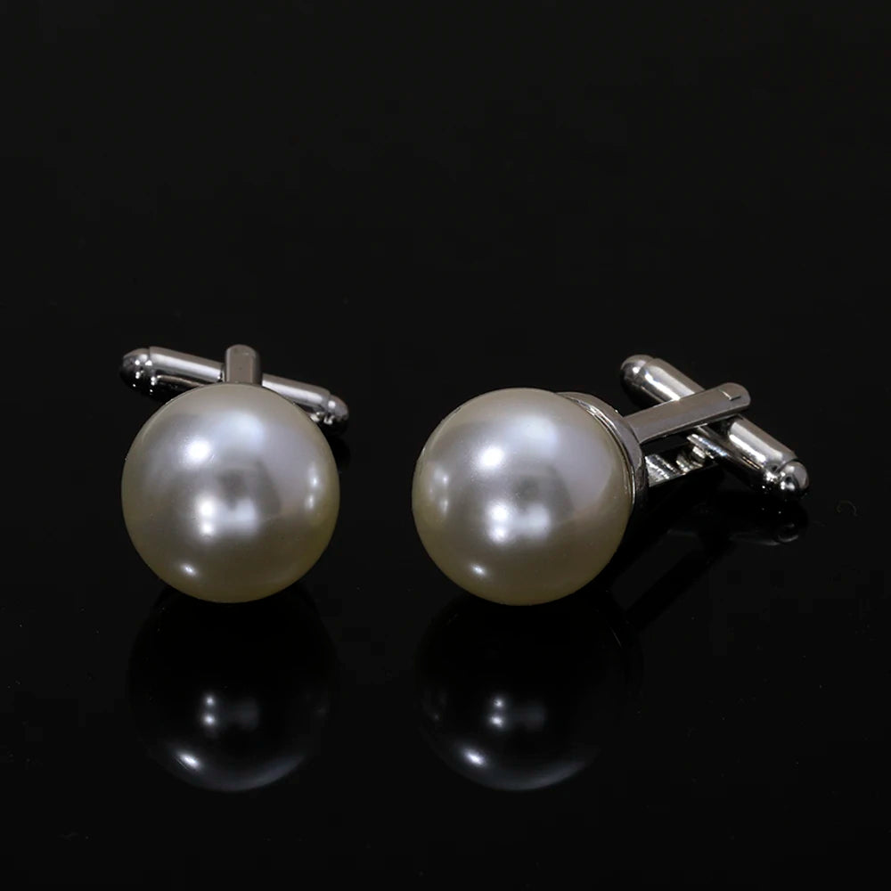 Butoni cu perle Meirenpeizi B1440 - Rotunzi metalici