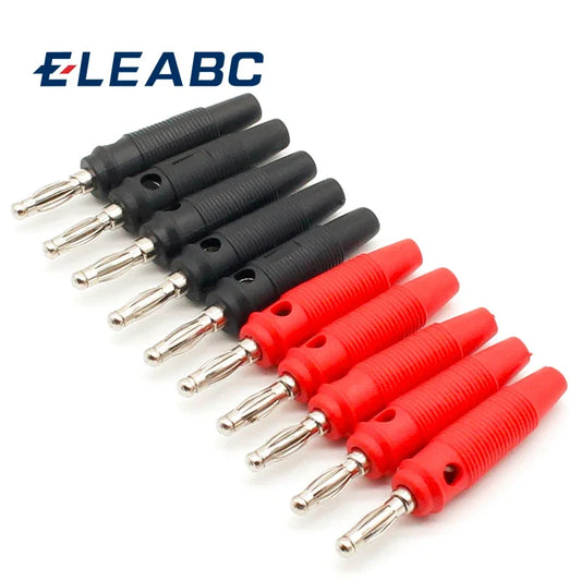 10Pcs Red und Schwarz 4mm Solderless Banana Plug