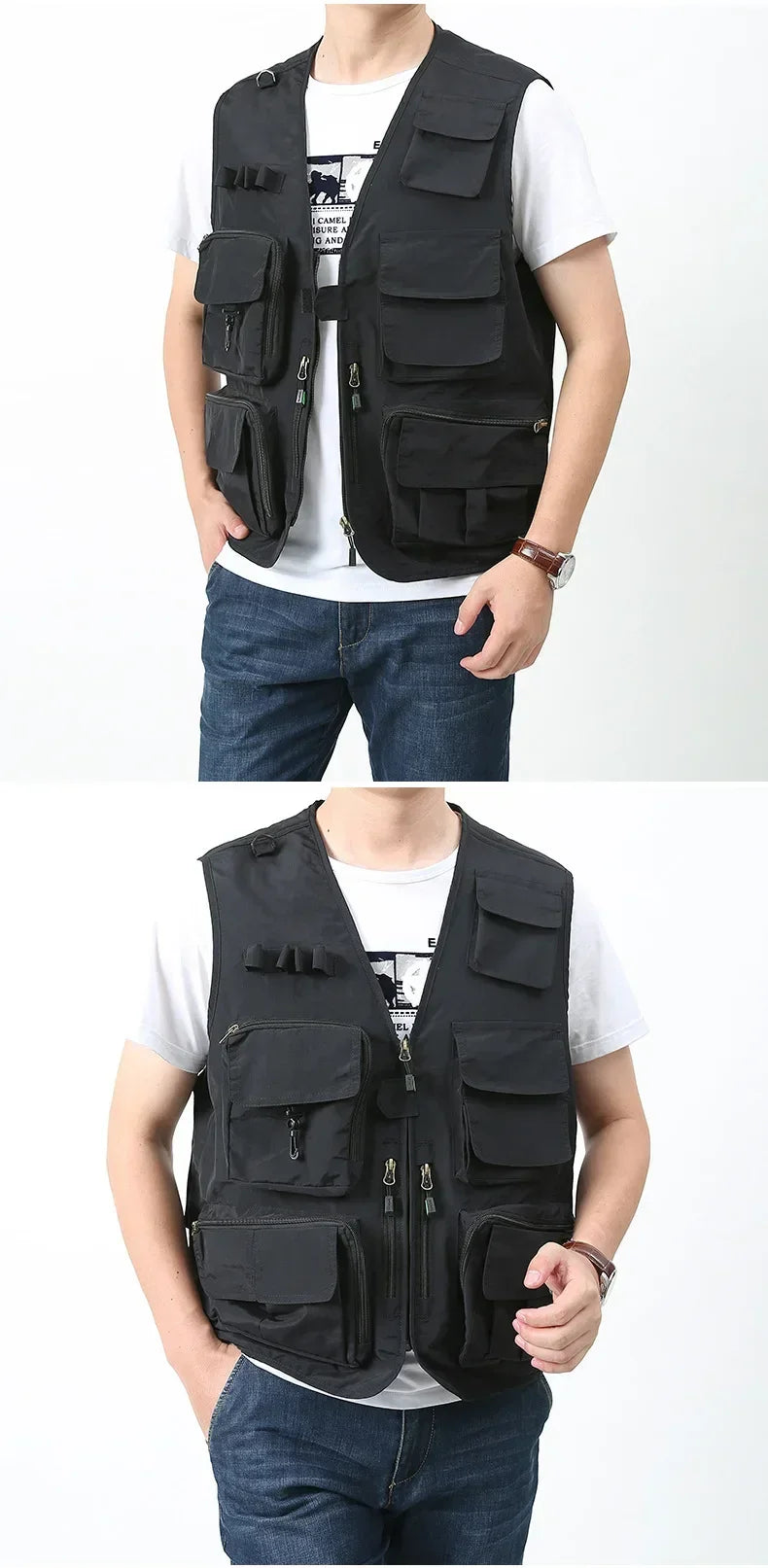 OutGear MultiPocket Jagdweste - 12 Taschen, Mesh, L