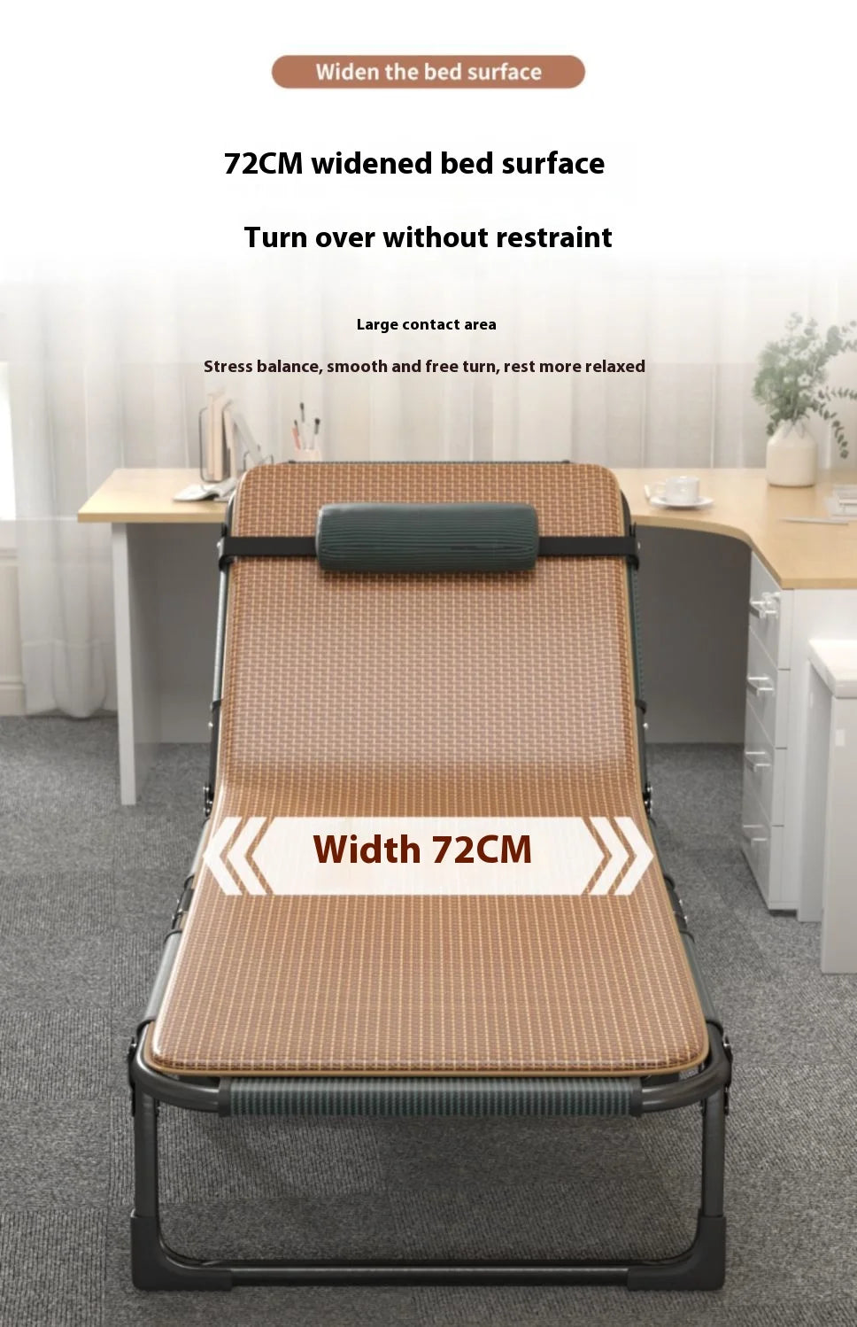 GIANXI Summer Rollaway Bed Outdoor Recliner Cool Pad Adjustable Bed Adult Lightweight Portable Camping Bed Easy Storage Crib