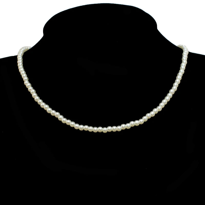 DAIZHEMEI GIFT Perlenkette Mit Anhänger - 42 5cm Beige