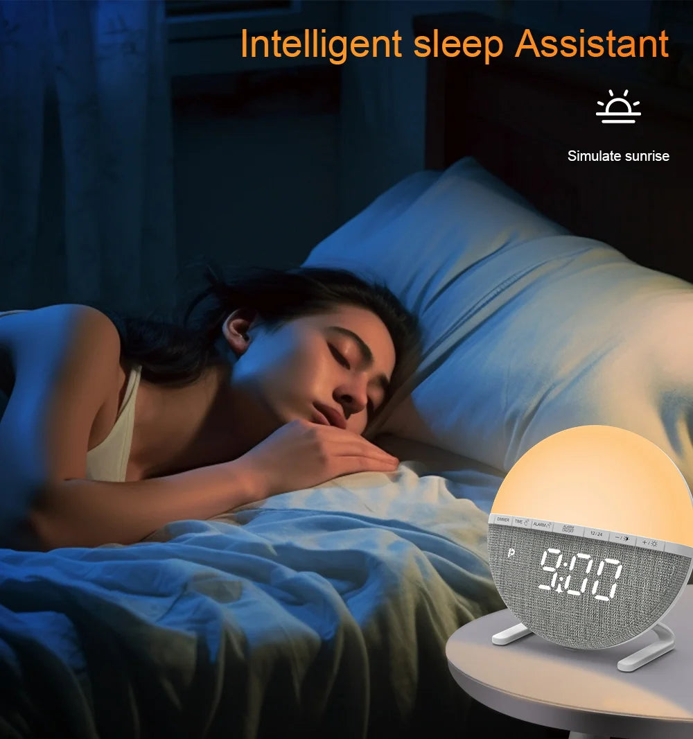 Sunrise Alarm Clock Wake Up Light Clock Night Light  Sunrise Sunset Simulation Digital Clock  Desk Clocks