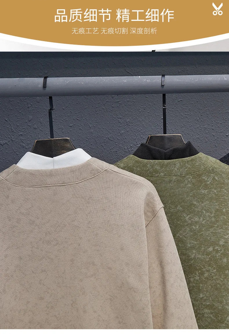 MAINKULCN Cardigan Koreanischer Stil V-Ausschnitt - Größe 8XL-10XL, Material Polyester Baumwolle, Knopfleiste