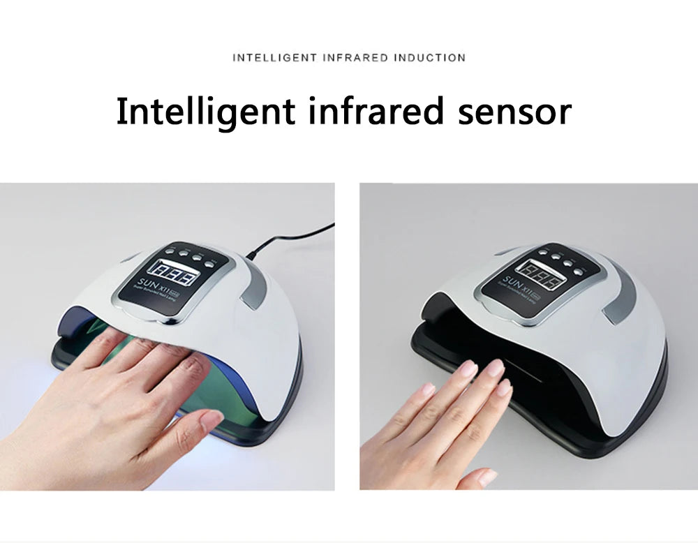 Lampă UV LED SUN X12 MAX pentru manichiură, lampă UV cu 66 de LED-uri pentru uscător de unghii cu senzor inteligent, instrument profesional de salon