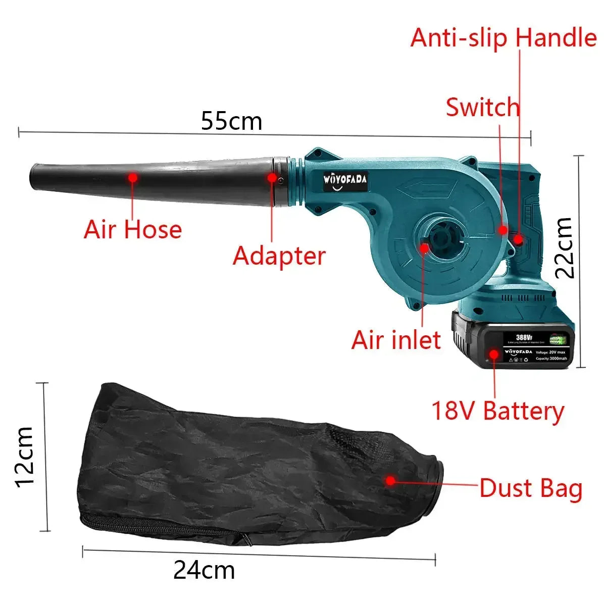 Laubbläser 2025: 2 In 1 Cordless Electric Air Blower Vacuum - Cleaning Blower Blowing & Suction Leaf Dust Collector Makita 18V Battery Collection