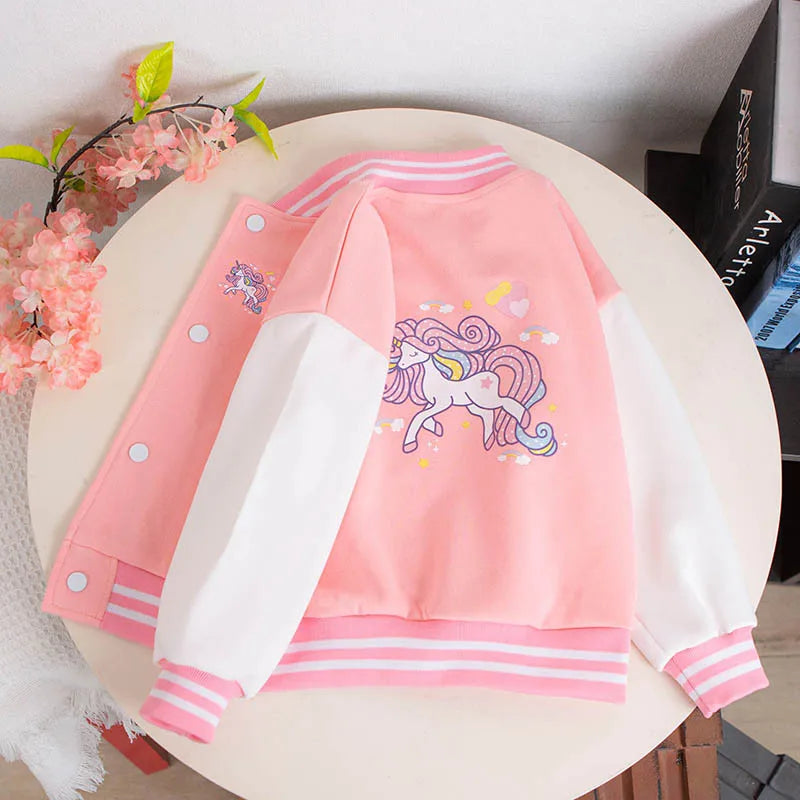 BOTEZAICN Einhorn Jacke Sportlich - 3-12 Jahre V-Ausschnitt