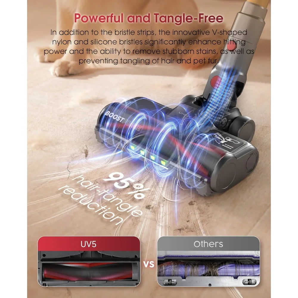 Staubsauger 2025: Cordless-Vacuum 48000Pa 550W - LED Touch Anti-Tangle Collection