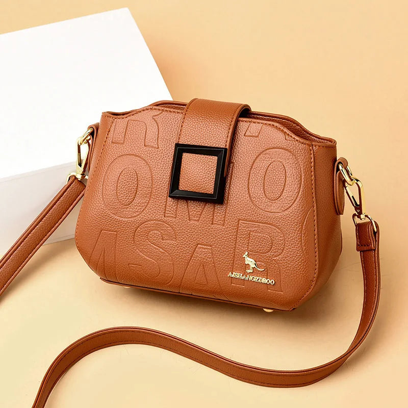 Fashion Women's Square Buckle Crossbody Bag Casual Shoulder Crossbody Bags Ladies Luxury Designer Large Capacity Travel Handbag