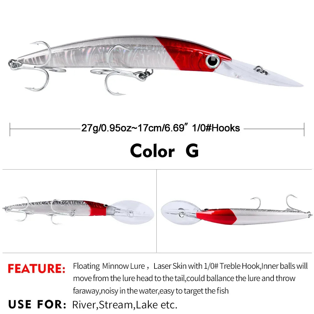 KNCONAN Minnow Köder Tieftaucher - 17cm 27g Kunstköder