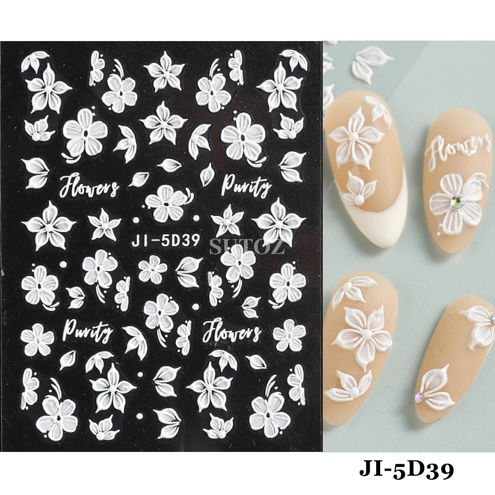 GL5D-K256 5D Sonnenblumen Nagelsticker - Herbstdesign Prägung