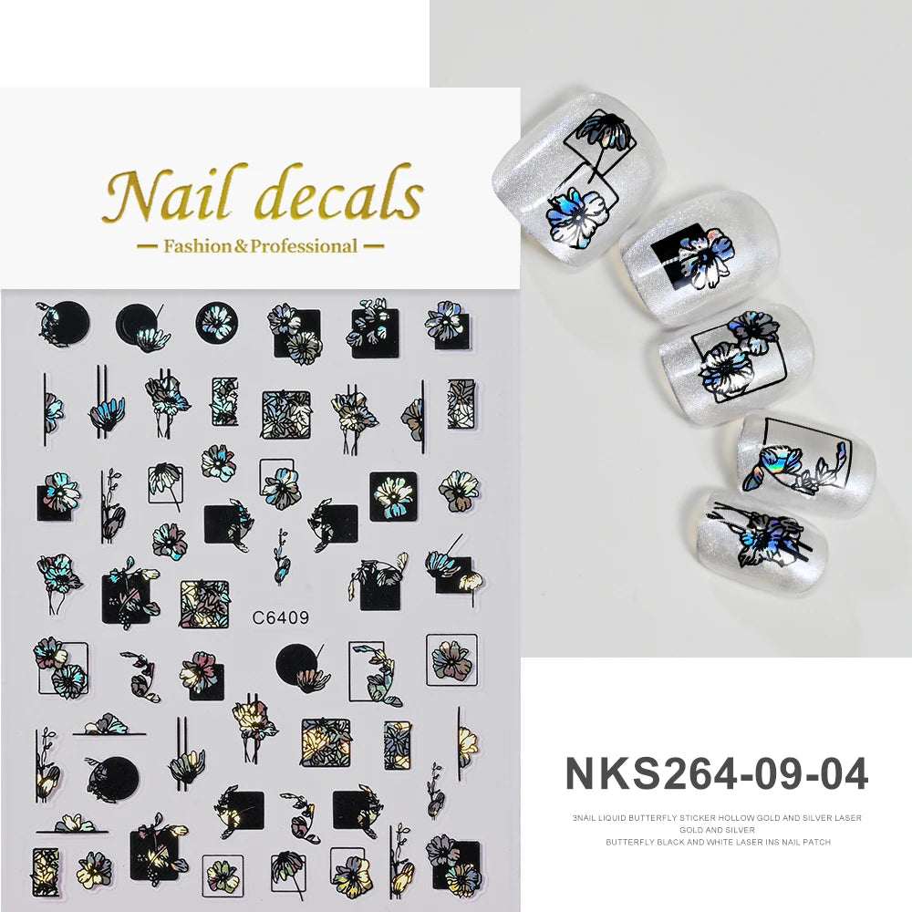 MAFANAILS NLS 3D Holografisch Schmetterling - 1St Schwarz