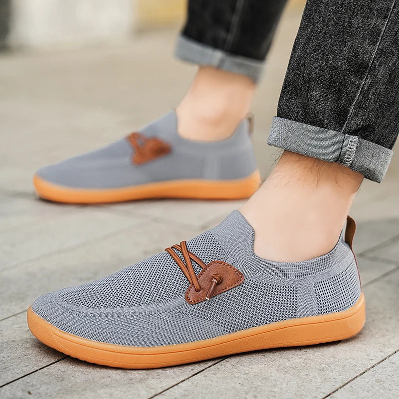 Men Casual Sneakers Minimalism | Zero Drop Sole | Walking Shoes Outdoor Breathable Non-slip Flats Loafer Mens Driving Shoes 2025
