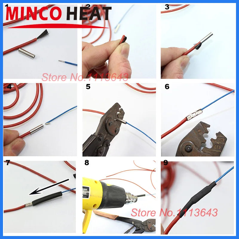 MINCO HEAT Fußbodenheizung Kabel 12K 33Ω/m - Carbon Fiber Heizkabel 10-100m