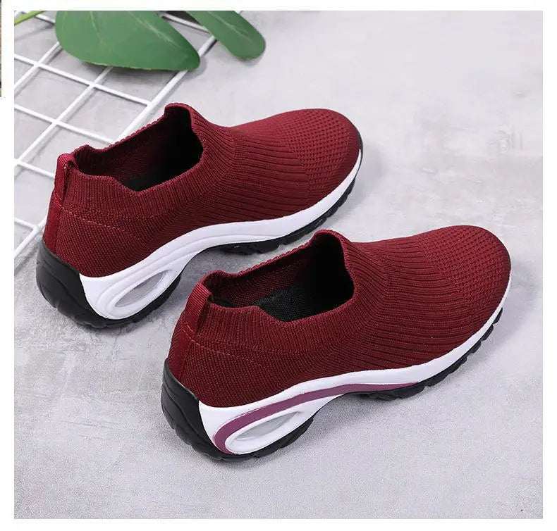 YBQJOO Slip On Keil Sneaker Atmungsaktiv - Plateau 2cm EVA