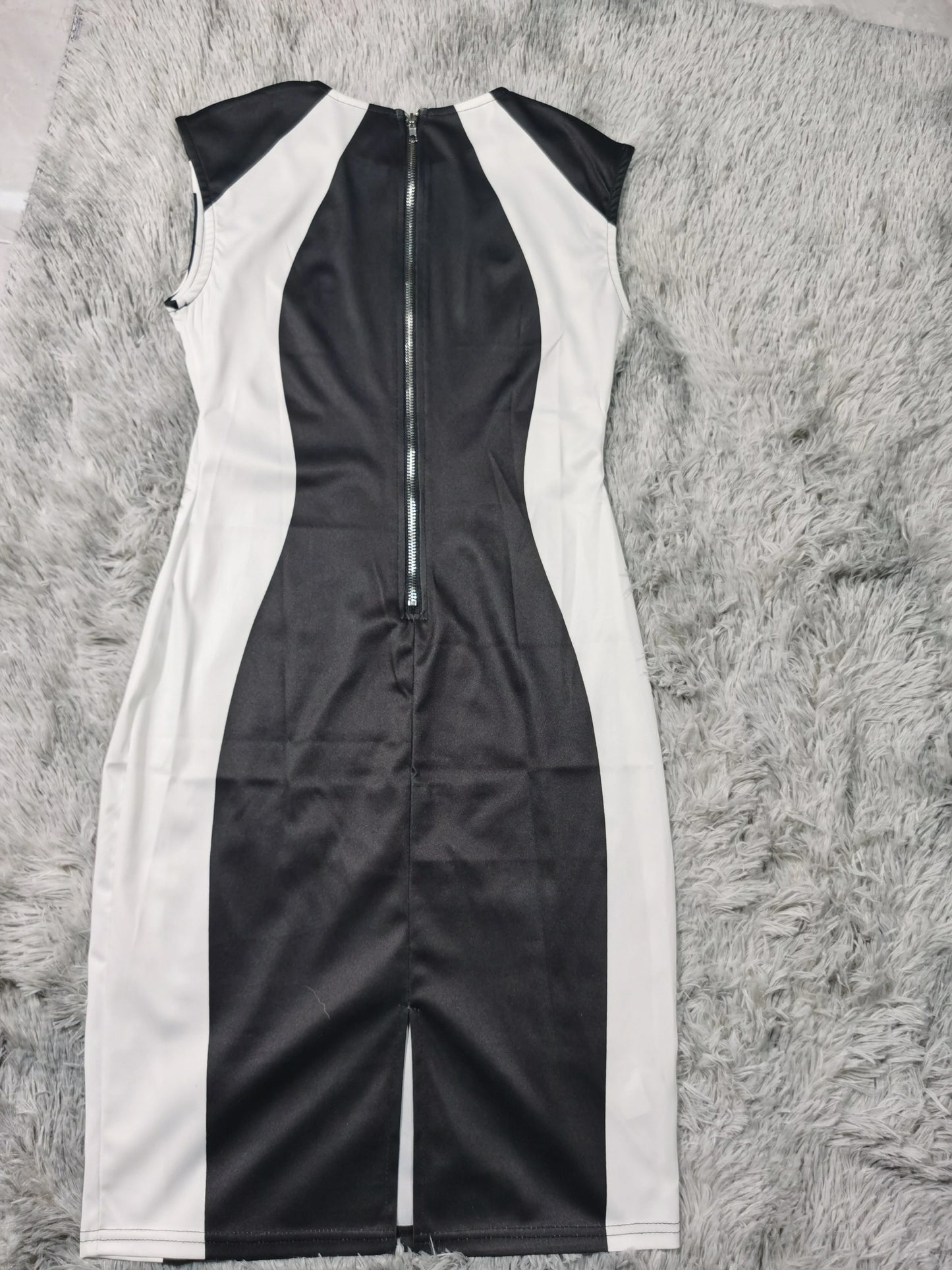 Elegant Women Party Club Dresses 2023 Summer Fashion Colorblock Round Neck  Bodycon Dress Sleeveless Casual Mini Black Dress