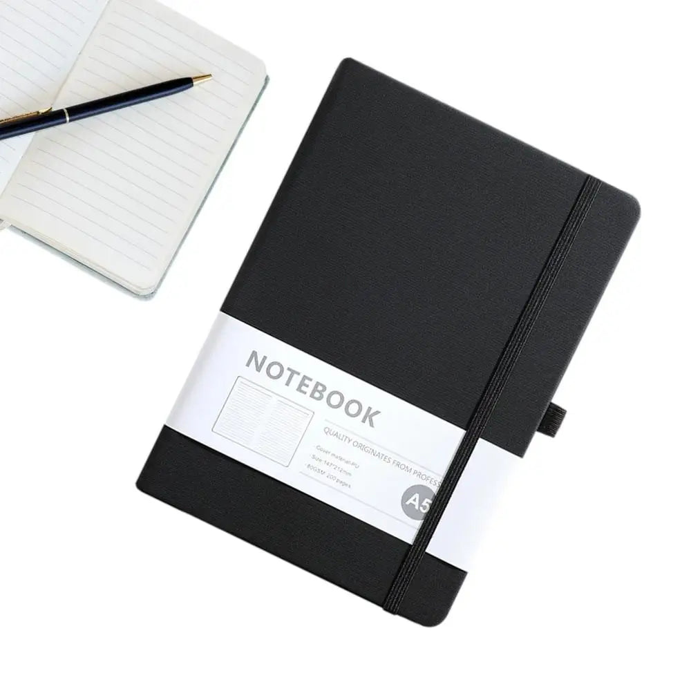 Diary Notebook A5 PU Leather Cover Horizontal Line Notebook Journal 200 Pages Notepads Diary Agenda Business Work Notebook