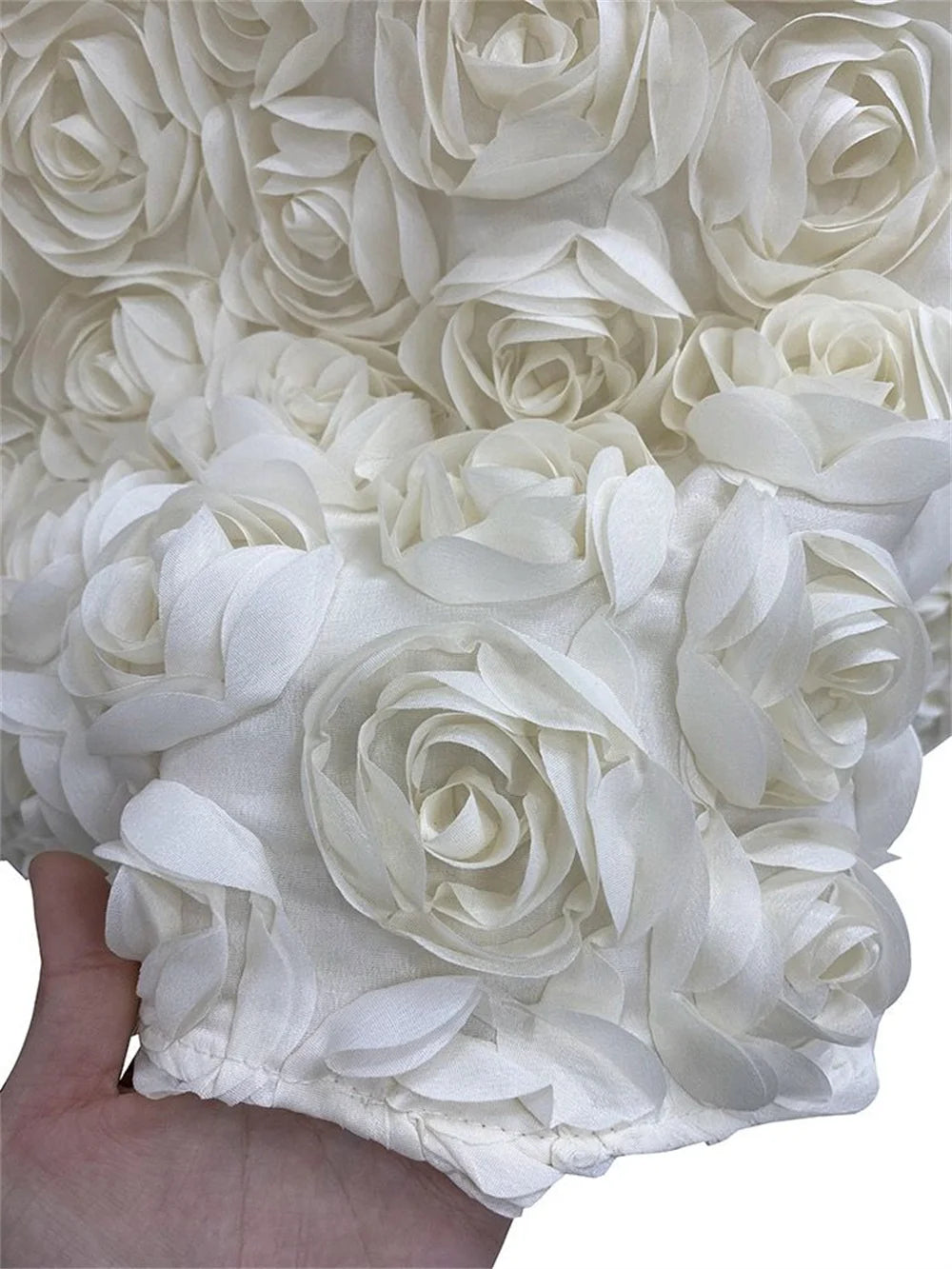 Elegant Fashion 3D Flowers Mesh White Skirt French Chic Elegant Long Skirts Women A-line Elastic High Waist Female Skirt