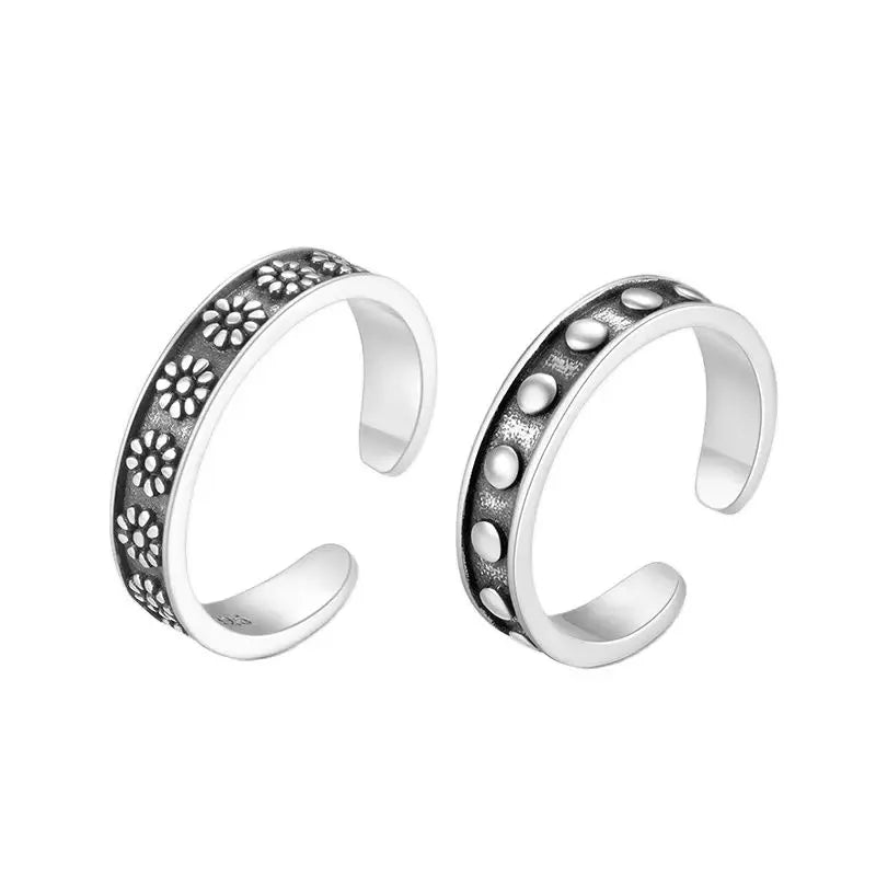 925 Silber Zeh Ring Verstellbar - Sterling 1.7g Zirkonia