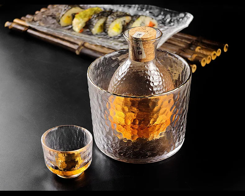 Japanese Sake Jug Set, Wine Glasses, Crystal Pot, Wine Tank Cup Set, Flagon Liquor Glass Dispenser, Creative Wine Cup, Gifts
