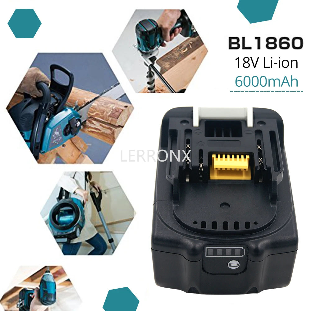 Latest Upgraded BL1860 Rechargeable Battery 18 V 6000mAh Lithium for Makita 18V Battery BL1840 BL1850 BL1830 BL1860B LXT 400