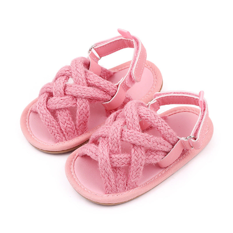 Baby Mädchen Blumen Spitze Krippe Sandalen 2025 - Süße Sommer Weiche Sohle Flache Prinzessin Schuhe - Säugling Rutschfest Erste Laufschuhe