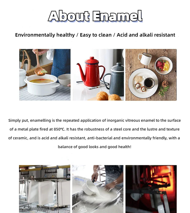 Kitchen Cookware Utensils Set 16/18/20CM Red Yellow and Green Enamelled Pots and Pans, 3-piece Set, Induction Cooktop, Open Fire