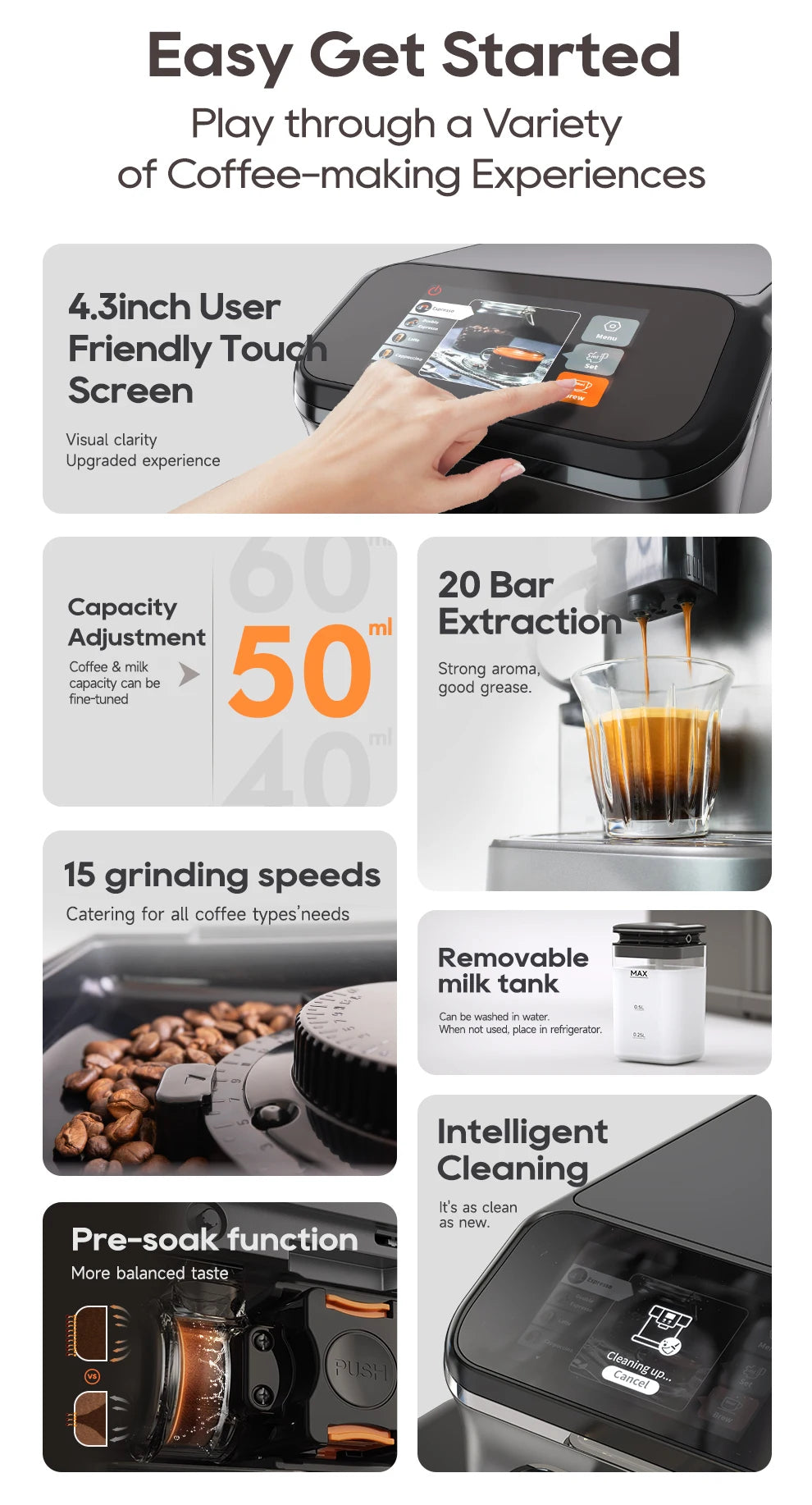HiBREW Vollautomat 2025: H16 Touch-Display Cappuccino - Premium Barista Collection