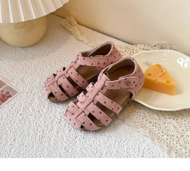 Mädchen-Sandalen 2025: Polka-Dots Princess Korean-Style - Sweet Summer Collection