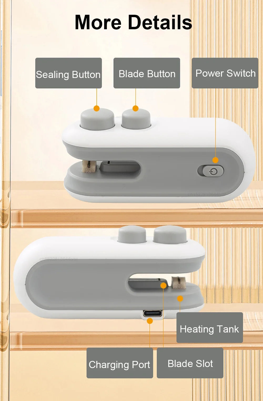 Xiaomi Mini Vacuum Bag Sealing Machine Package Sealer Bags Plastic Food Sealer Clip Bag Handheld Sealer Food Packaging For Home