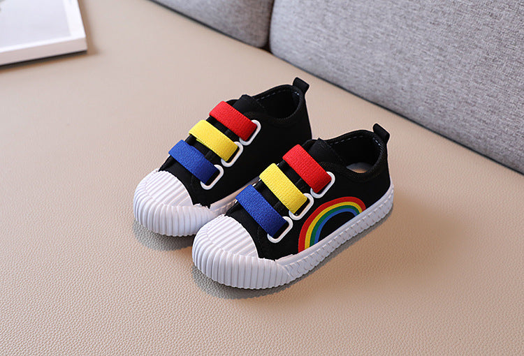 Kinder-Sneaker Jungen Mode Haken-Schuhe Mädchen Rutschfest Casual Studenten Canvas-Schuhe Frühling Herbst Neues Kinder Designer Flats-Schuhe