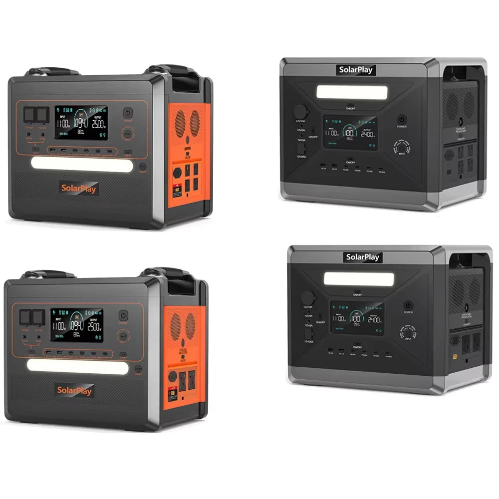 SOLARPLAY Stație de alimentare semi-solidică 2500W 2400W Accesorii pentru camping LiFePO4 Baterie de acasă Generator portabil de energie externă SUA UE