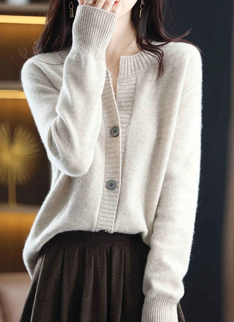 RankSweet Cardigan Winterschnitt Korean Style - Kuscheliger Strickpullover, Größe M, Gewicht 120–220 g/m²