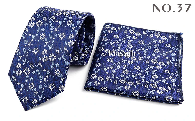 Novelty Paisley Tie Pocket Square Set For Men Skinny Slim 6cm Necktie Fit Business Wedding Party Stage Host Daily Wear Accessory