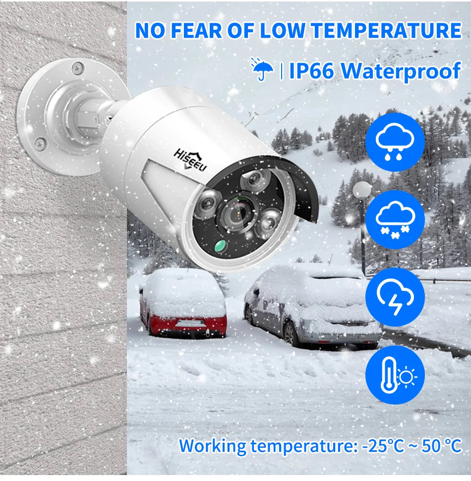Überwachungssystem 2025: Hiseeu 5MP 3MP 8CH POE NVR Video Audio Record - ONVIF CCTV IP Security Surveillance Camera System Kit Set Outdoor House Waterproof Collection