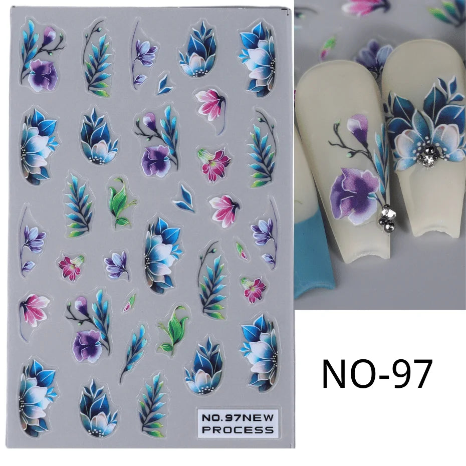 SWEET TREND JINO 3D Blumenaufkleber - 12 Stück Matte S