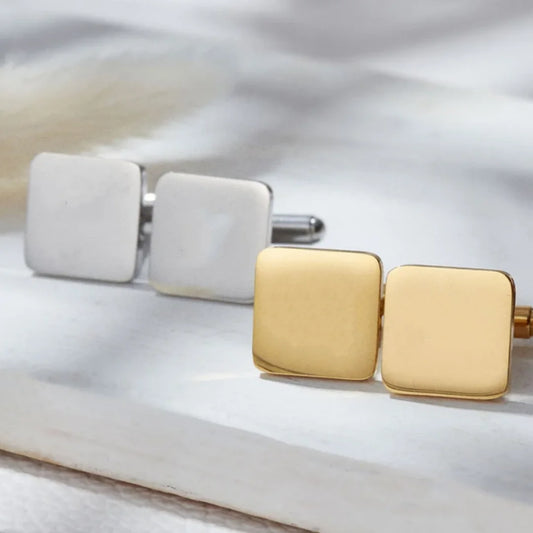 Gentleman Gold Manschettenknöpfe Edelstahl - 2 Stk 12mm