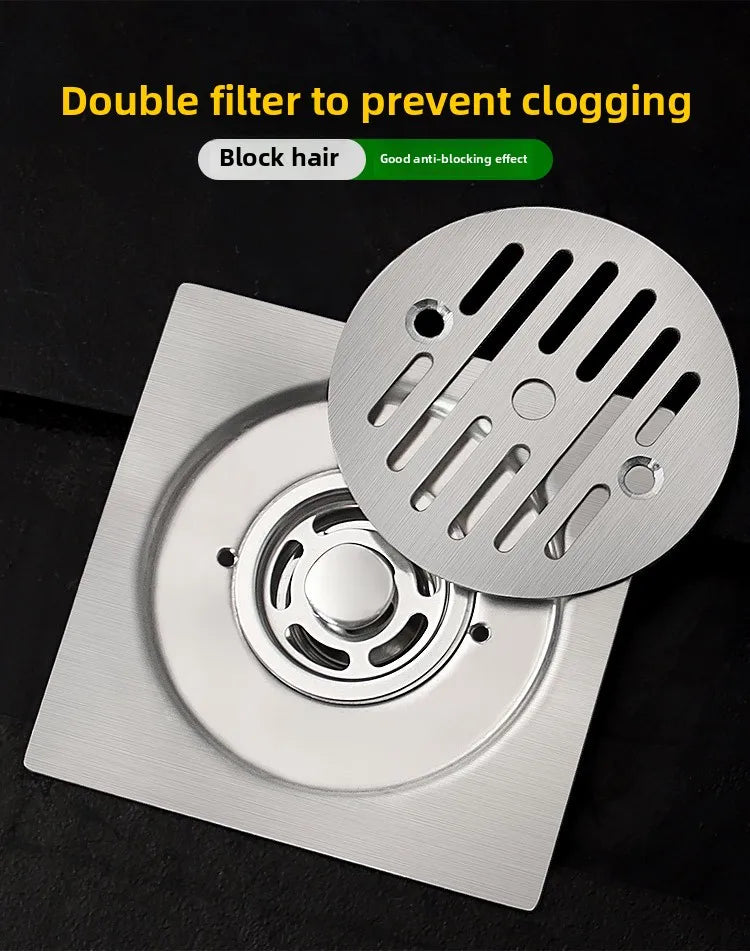 Gefängnis-Bodenablauf Edelstahl Abweisend - Ø10cm,110R