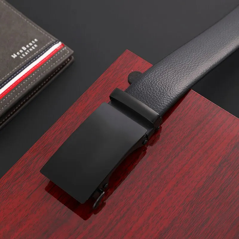 Buckle XL0370 Glänzender Gürtel - 3.8 Cm Breite Litschi