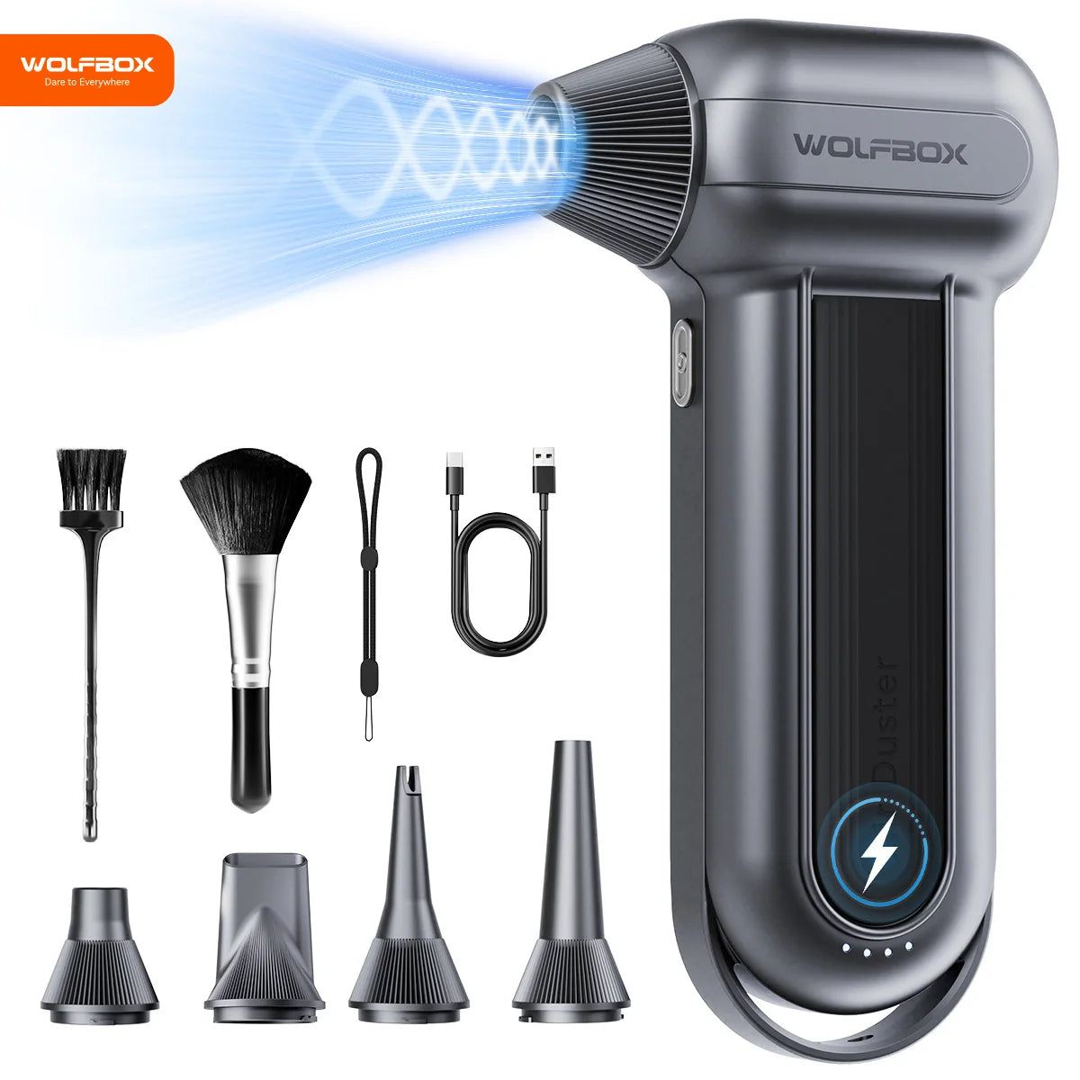 Druckluft-Reiniger 2025: WOLFBOX MF100 Compressed Air Duster 150000RPM Super Power Electric Rechargeable Collection