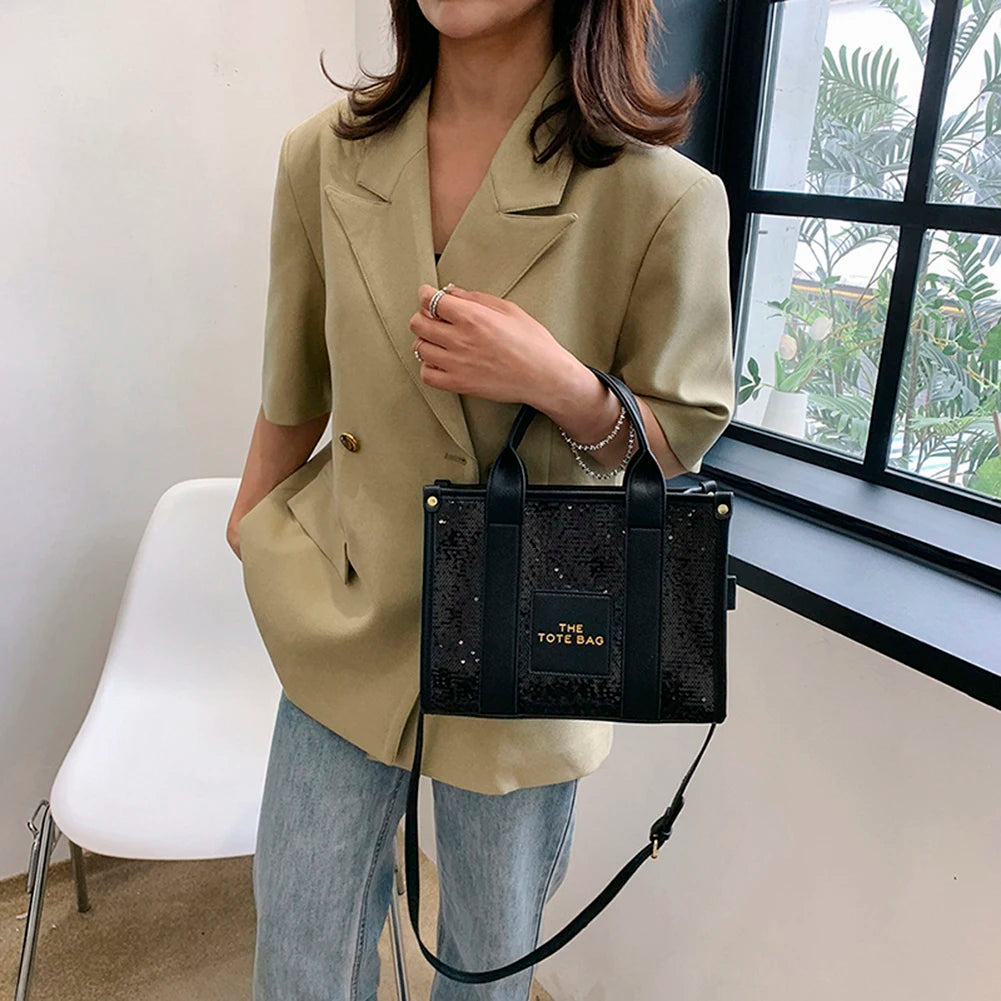 Women's Casual Tote Bag For Women Crossbody Female Handbag New Solid Words Lette Leisure Large Bag Fashion Shopper Tote Purse