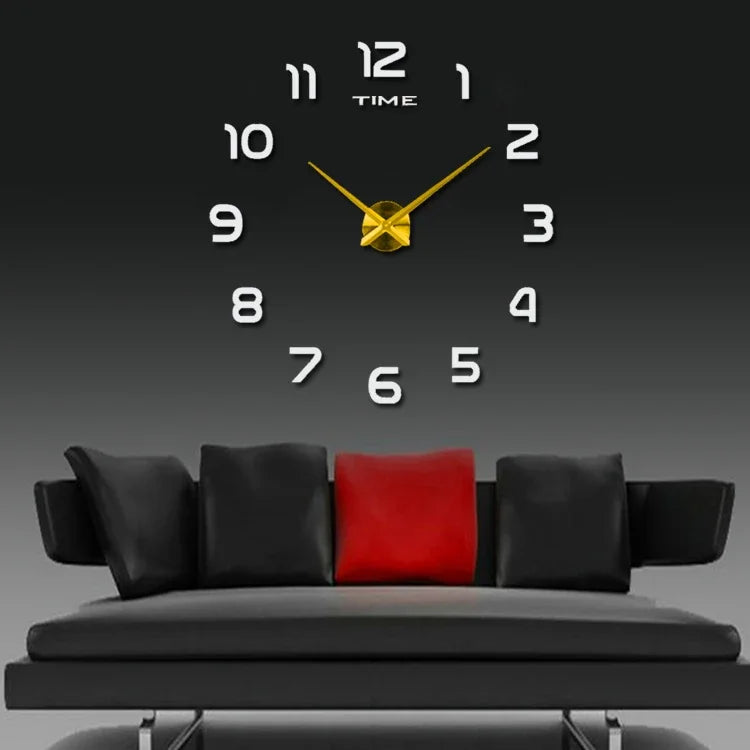 Modern Design Large Wall Clock 2D DIY Quartz Clock Fashion Watch Acrylic Mirror Stickers Living Room Home Decoration Decor