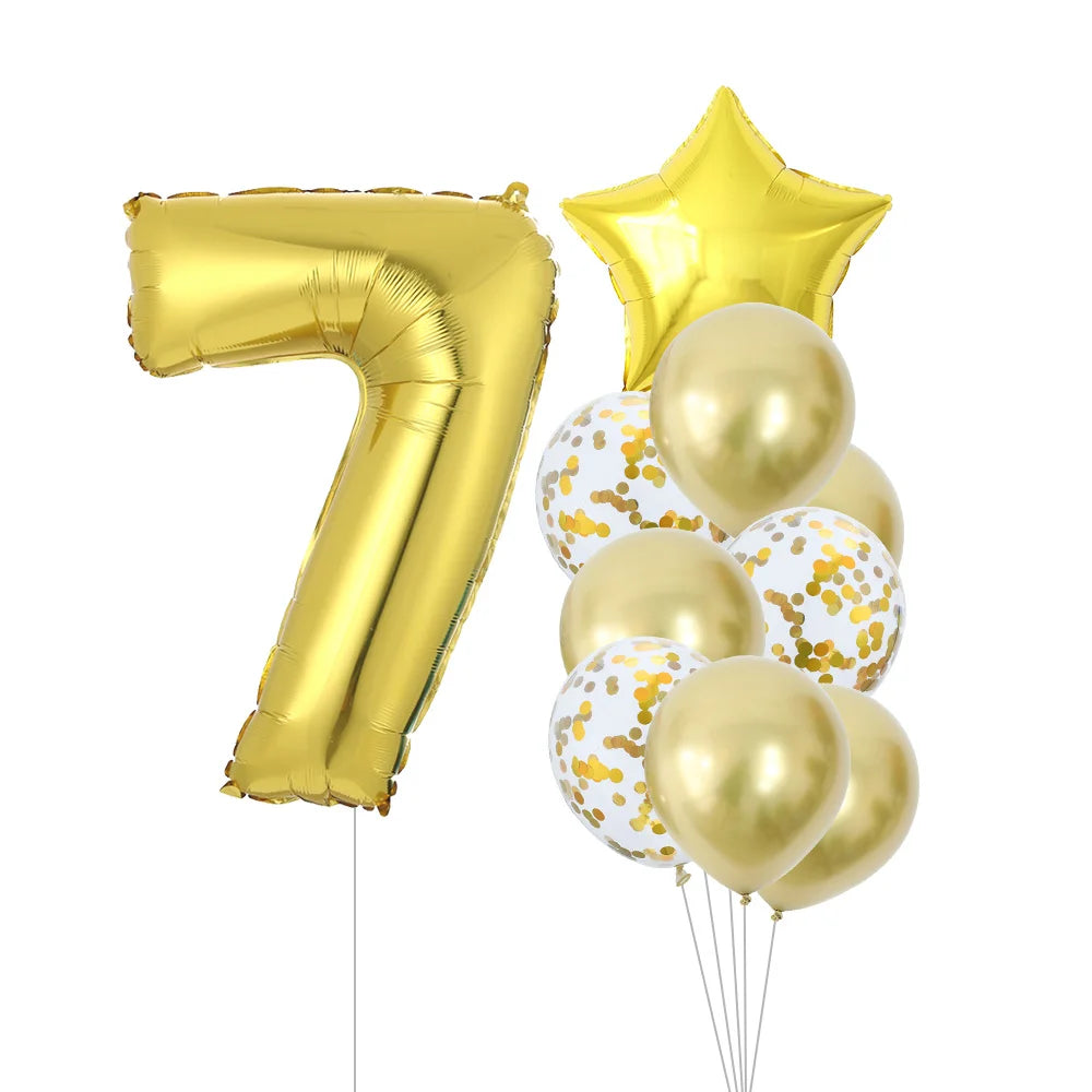 GIHOO 21118 Zahlenballons Roségold - 10 Stück 40 cm Latex