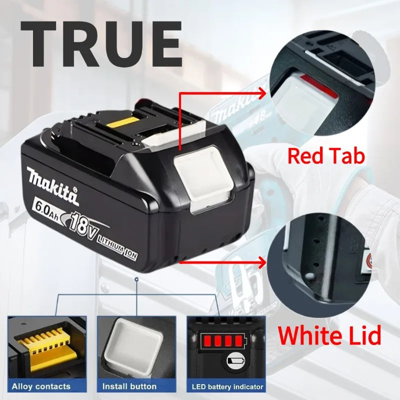 Makita 18V 5.0Ah Rechargeable Battery Suitable for Makita BL1840 BL1830 BL1830B BL1850 BL1850B Original Power Tool Battery