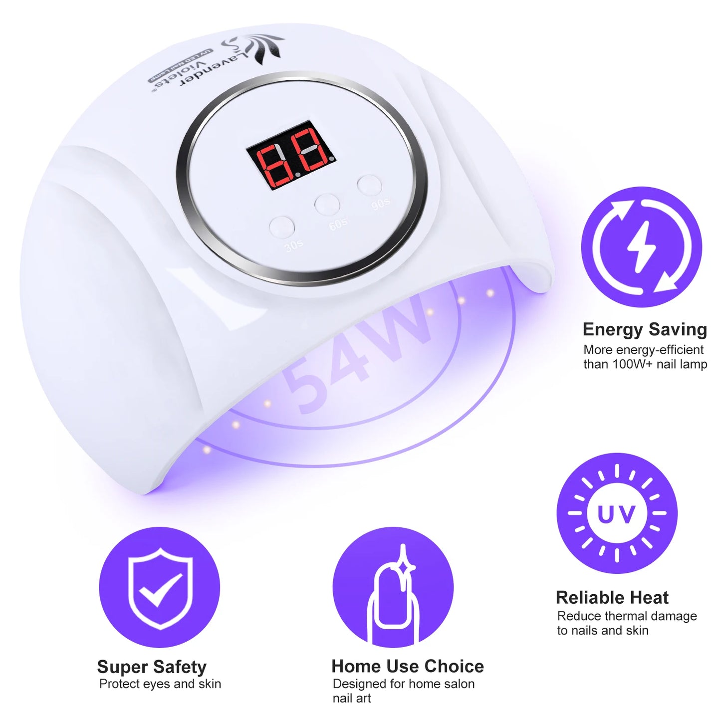 Lampă UV Choice 54W LED cu temporizator, 3 niveluri - 18 LED-uri compacte