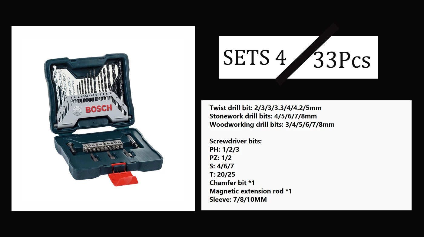 Bohrer-Set 2025: Bosch Mix Drill Bit Sets 7/15/25/33/43pcs High-speed Steel - Drilling Bit Impact Drill PH/PZ/S/L/HEX Magnetic Screwdriver Head Collection