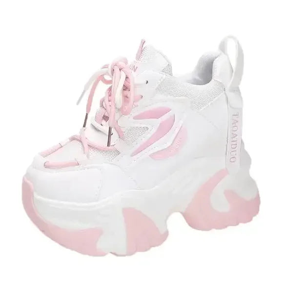 Fashion Sneakers For Women 11CM Platform Chunky Casual Shoes High Quality Autumn Woman Tenis Female Walking Trainers Thick Sole