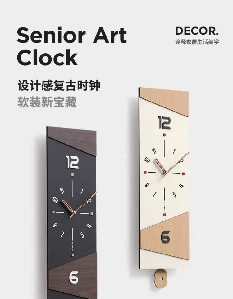 Modern clock decoration can swing wall clock living room home creative clock light luxury decorative wall